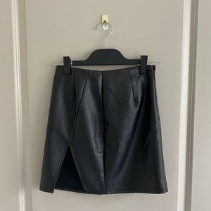 Superdown Faux Leather Trinity Mini Skirt
